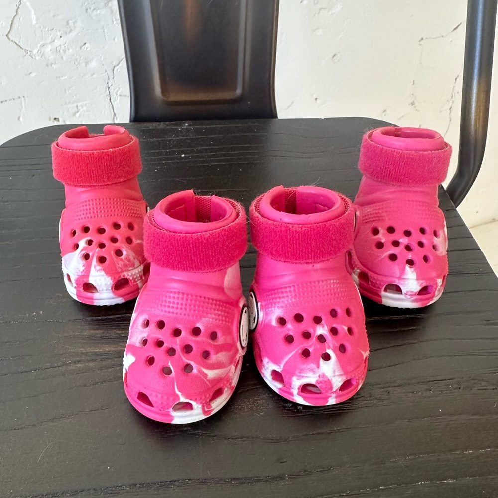 Pink Dog Clogs with Ventilation and Sturdy Soles
